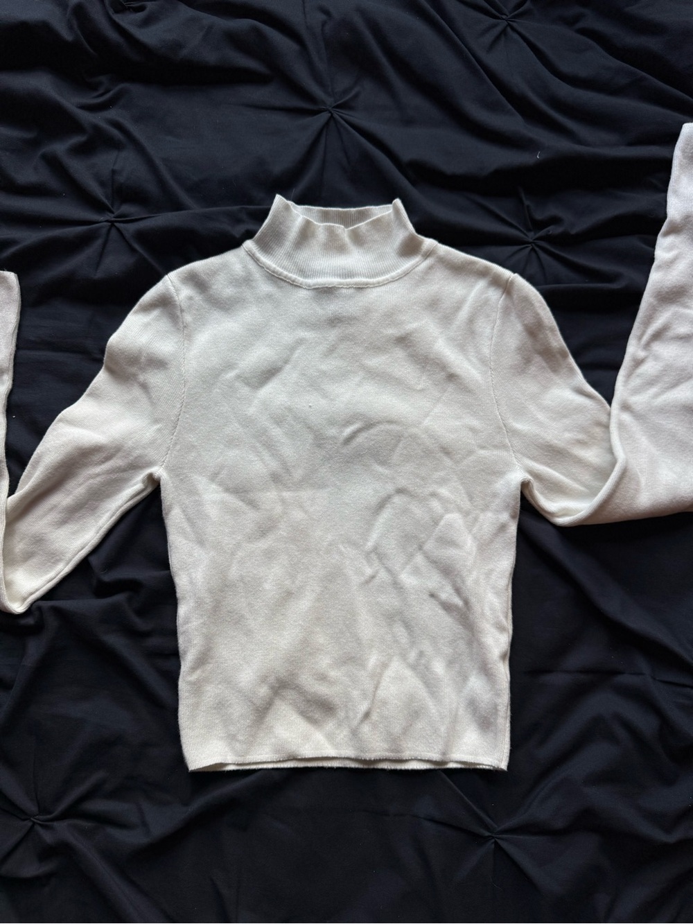Forever 21 Off White Mock Neck Knit Sweater